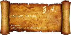 Zeller Alida névjegykártya